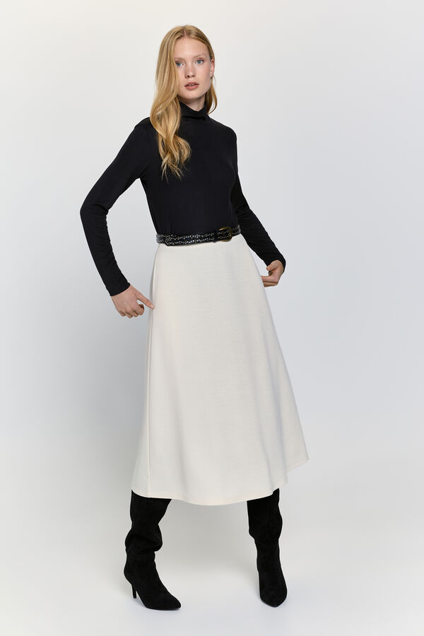 Milano Saia midi com cós elástico Marfim