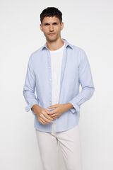 milano Camisa oxford riscas Estampado azul