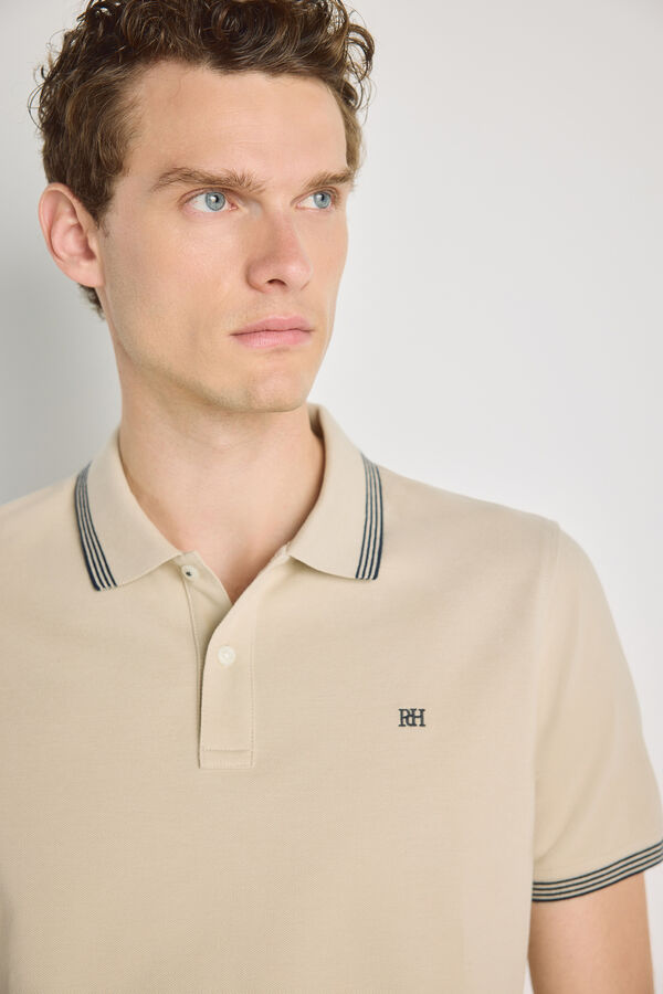 Pedro del Hierro Polo de manga curta Bege