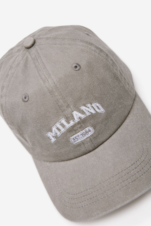 Milano Bon&eacute; com pala em tecido Cinza medio