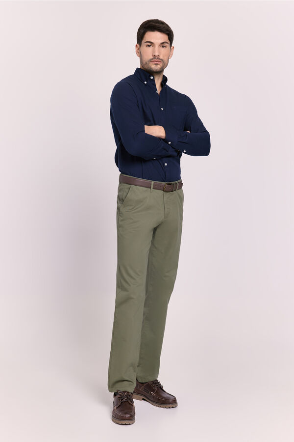 Milano Pantalón chino regular fit Kaki Oscuro