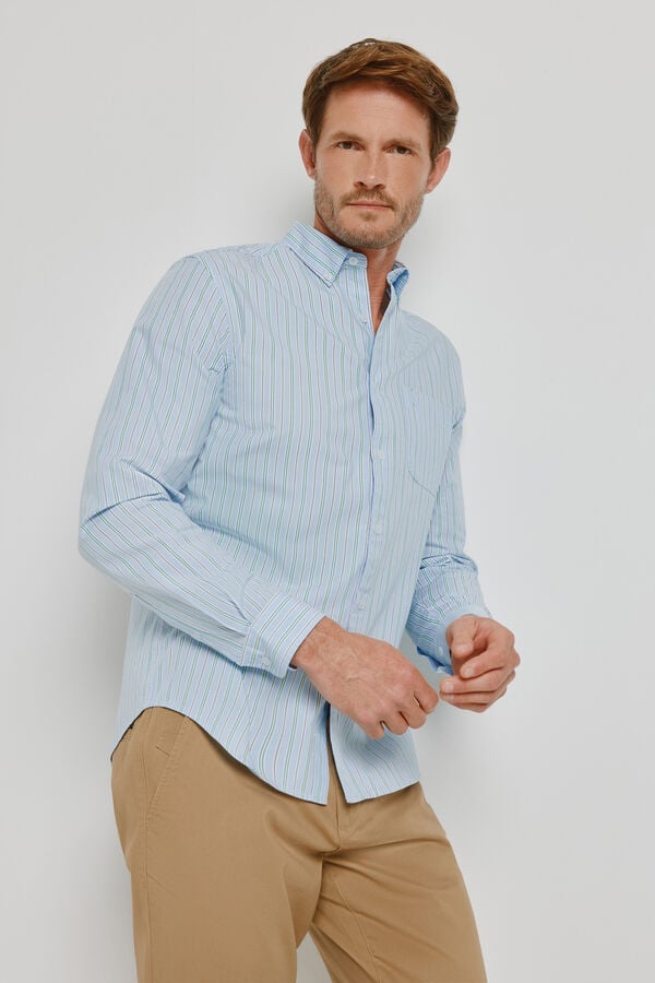 Springfield Camisa de riscas de manga comprida Verde