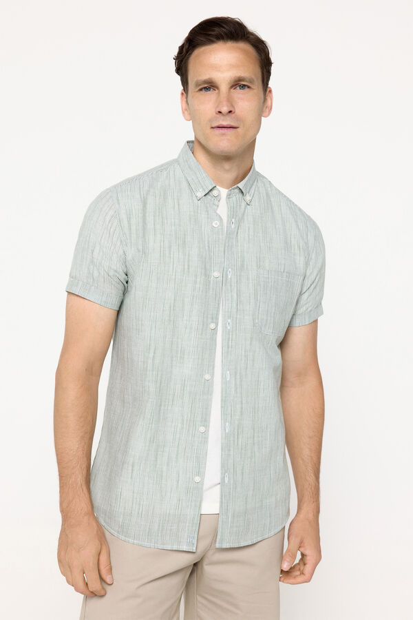 Milano Camisa Slub Rayas Verde
