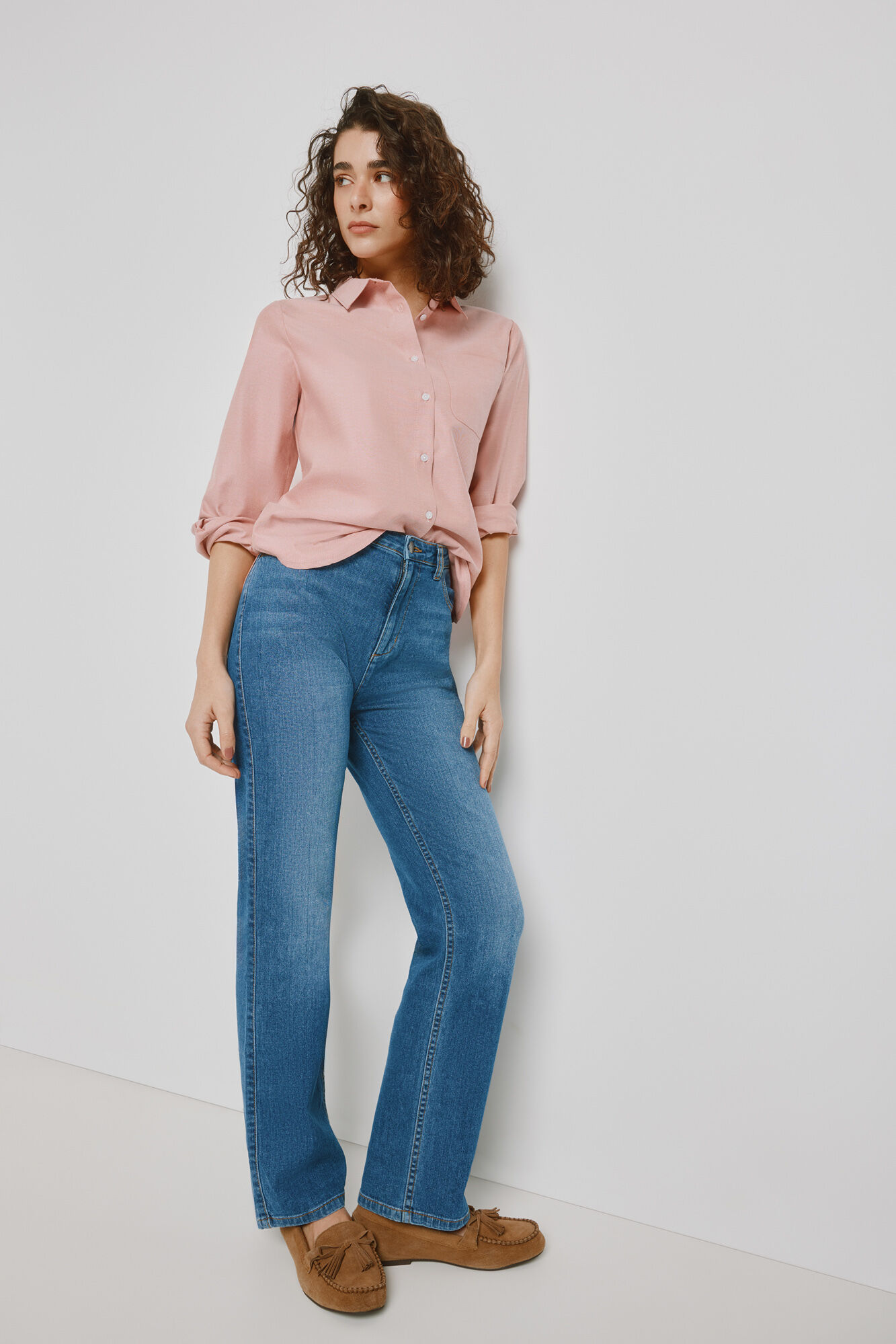 Milano Cal&ccedil;a regular em denim