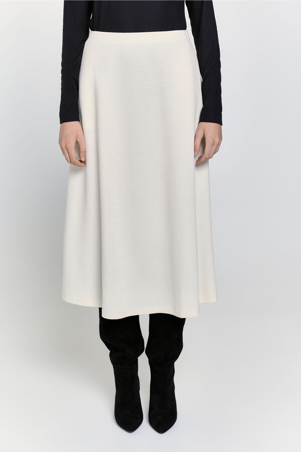 Milano Saia midi com cós elástico Marfim