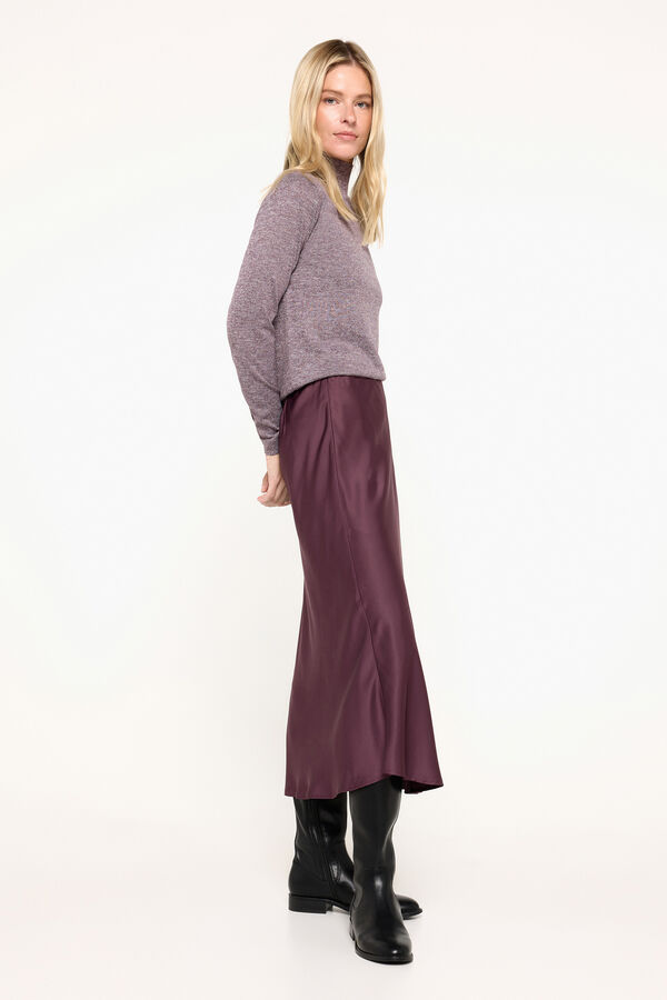 Milano Saia midi acetinada Vinho