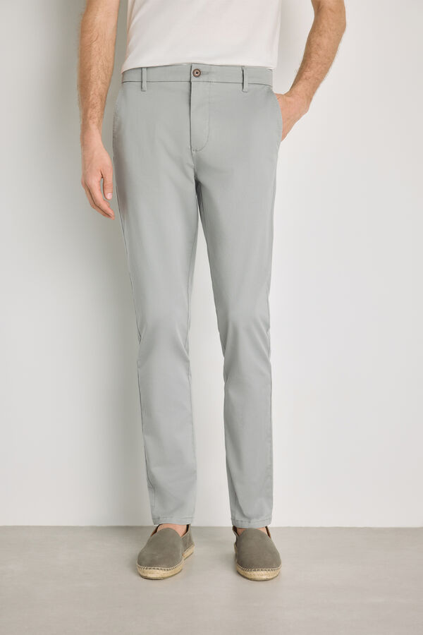 Pedro del Hierro Cal&ccedil;as chino slim fit Cinza medio