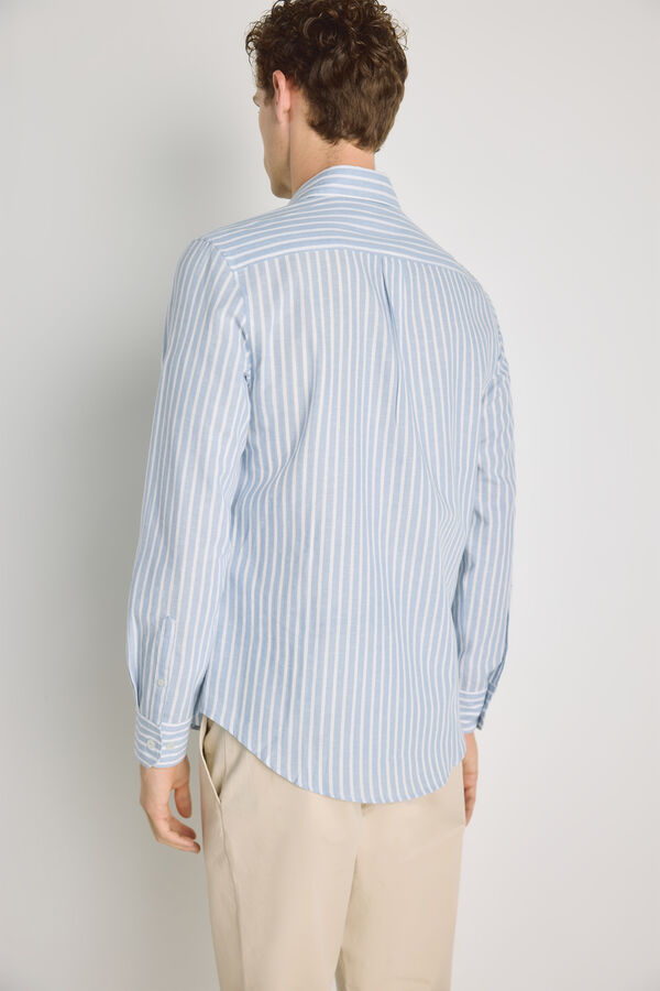 Pedro del Hierro Camisa rayas manga larga Azul Claro