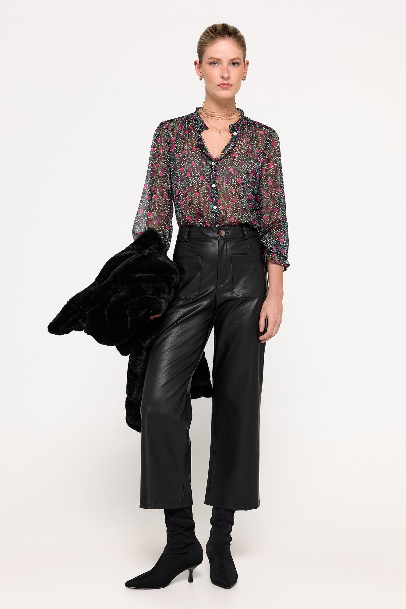 Milano blusa de chiffon lurex