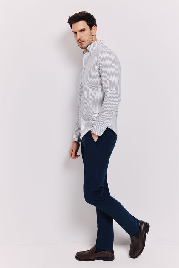 Milano Camisa rayas manga larga Navy