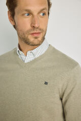 Pedro del Hierro Camisola gola em bico C&aacute;qui