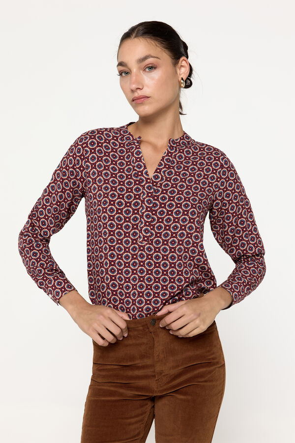 Milano Blusa fluida Marr&oacute;n
