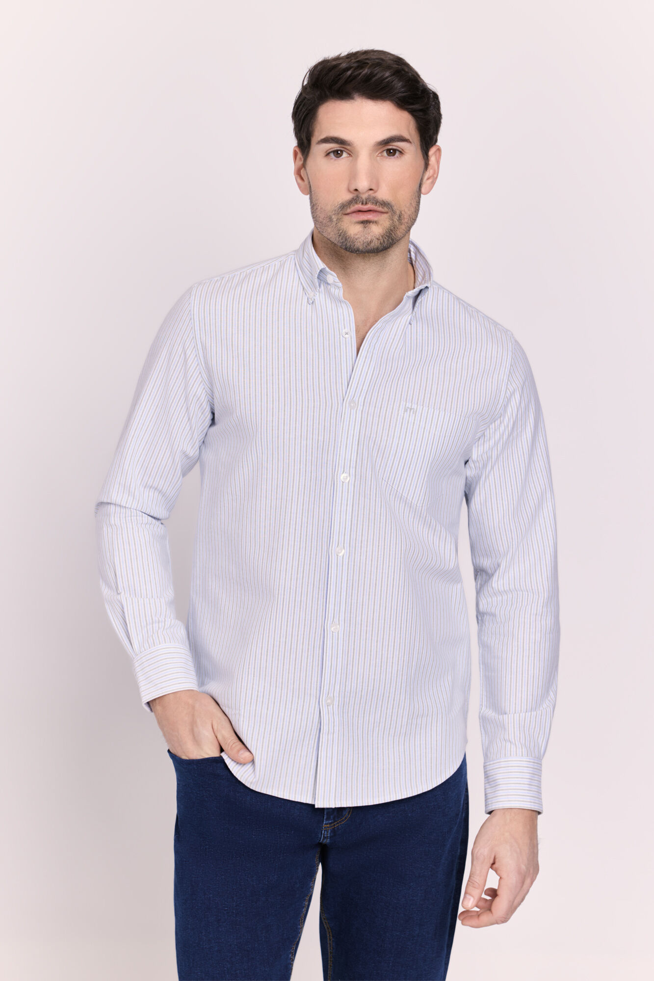 Milano Camisa de manga comprida &agrave;s riscas