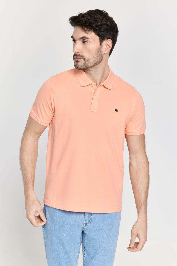 Pedro del Hierro Polo b&aacute;sico manga curta Laranja