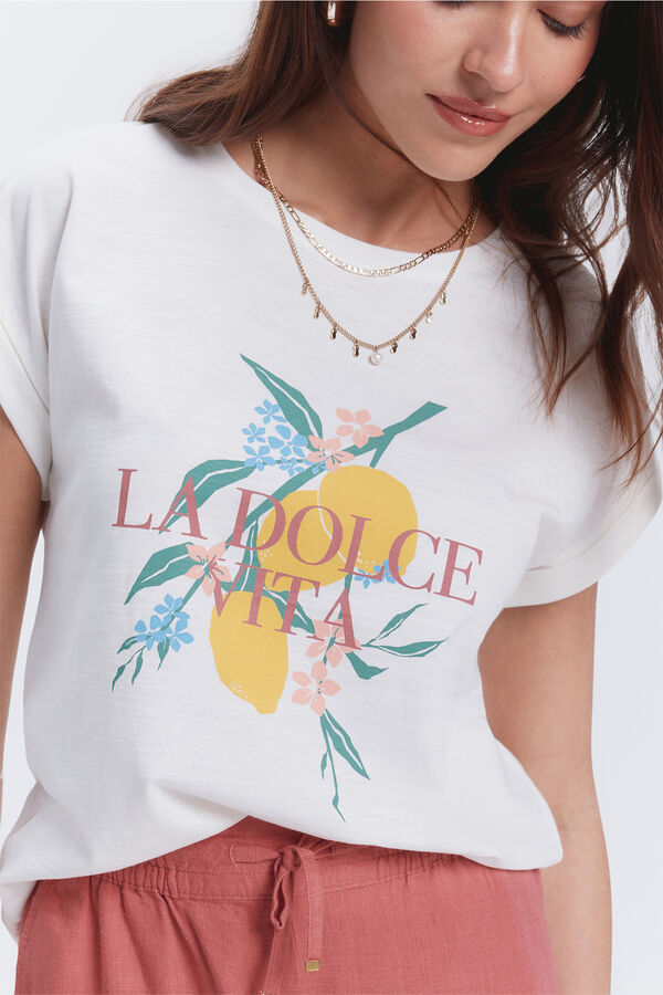 Milano Camiseta manga com estampa frontal Multicolor