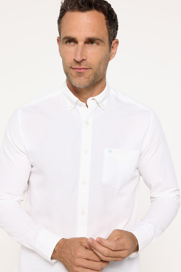 Pedro del Hierro Camisa Popel&iacute;n PdH Lisa Blanco