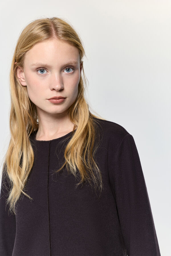 Milano Vestido básico de tecido plush Castanho