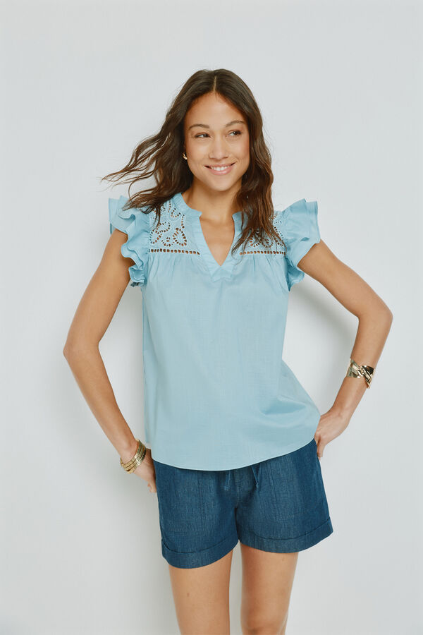 Milano Blusa bordada Azul