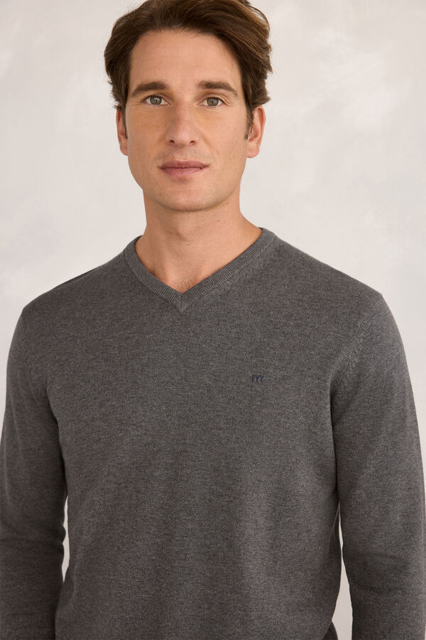 Milano Jersey Básico Pico Gris Oscuro