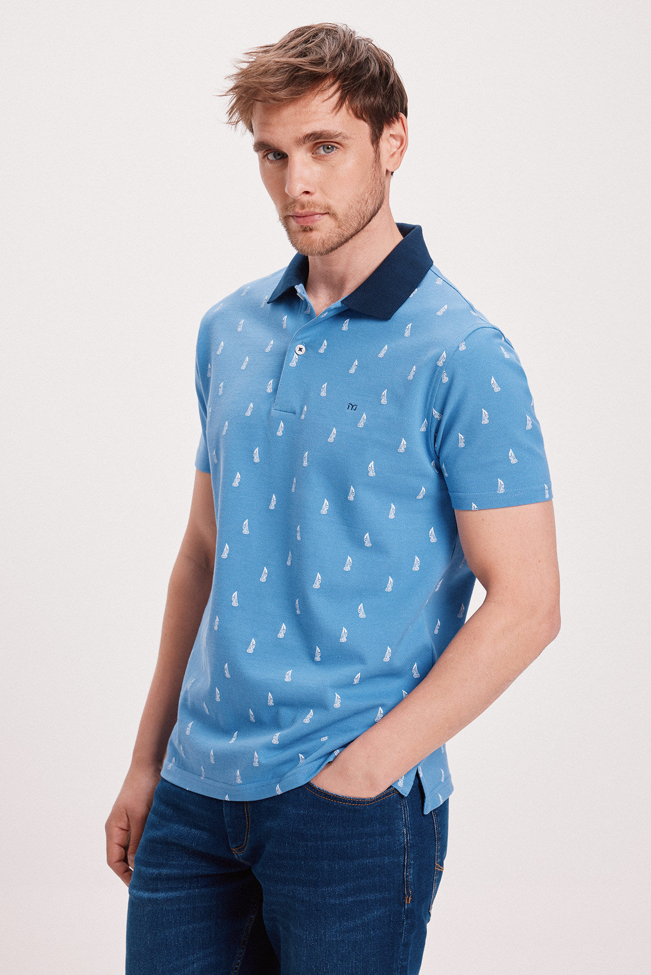 Milano Camisa Polo Estampada