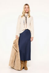 Milano Su&eacute;ter tecido melange com gola perkins C&aacute;qui escuro