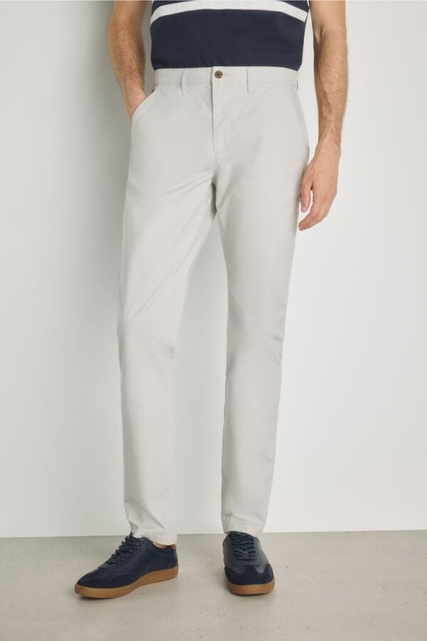 Milano Cal&ccedil;as chino slim Cinza claro