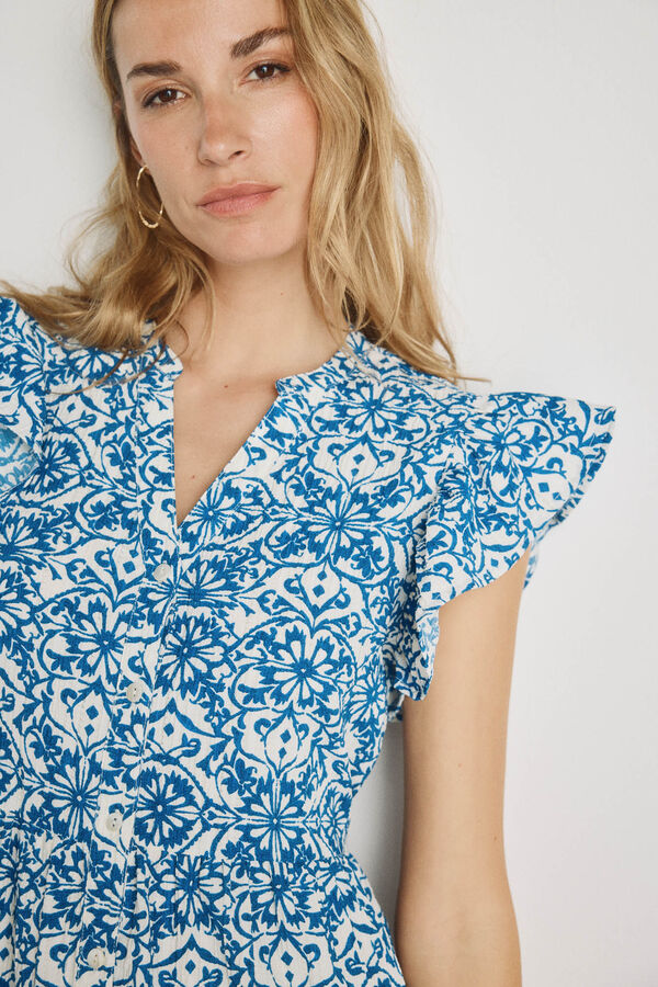 Milano Vestido curto estampado Azul claro