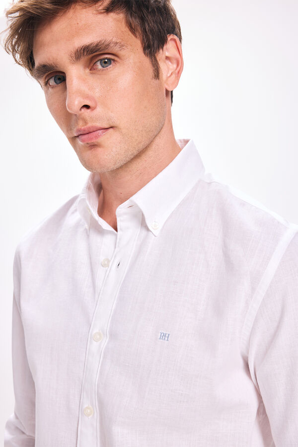 Pedro del Hierro Camisa Lino Pedro Del Hierro Blanco