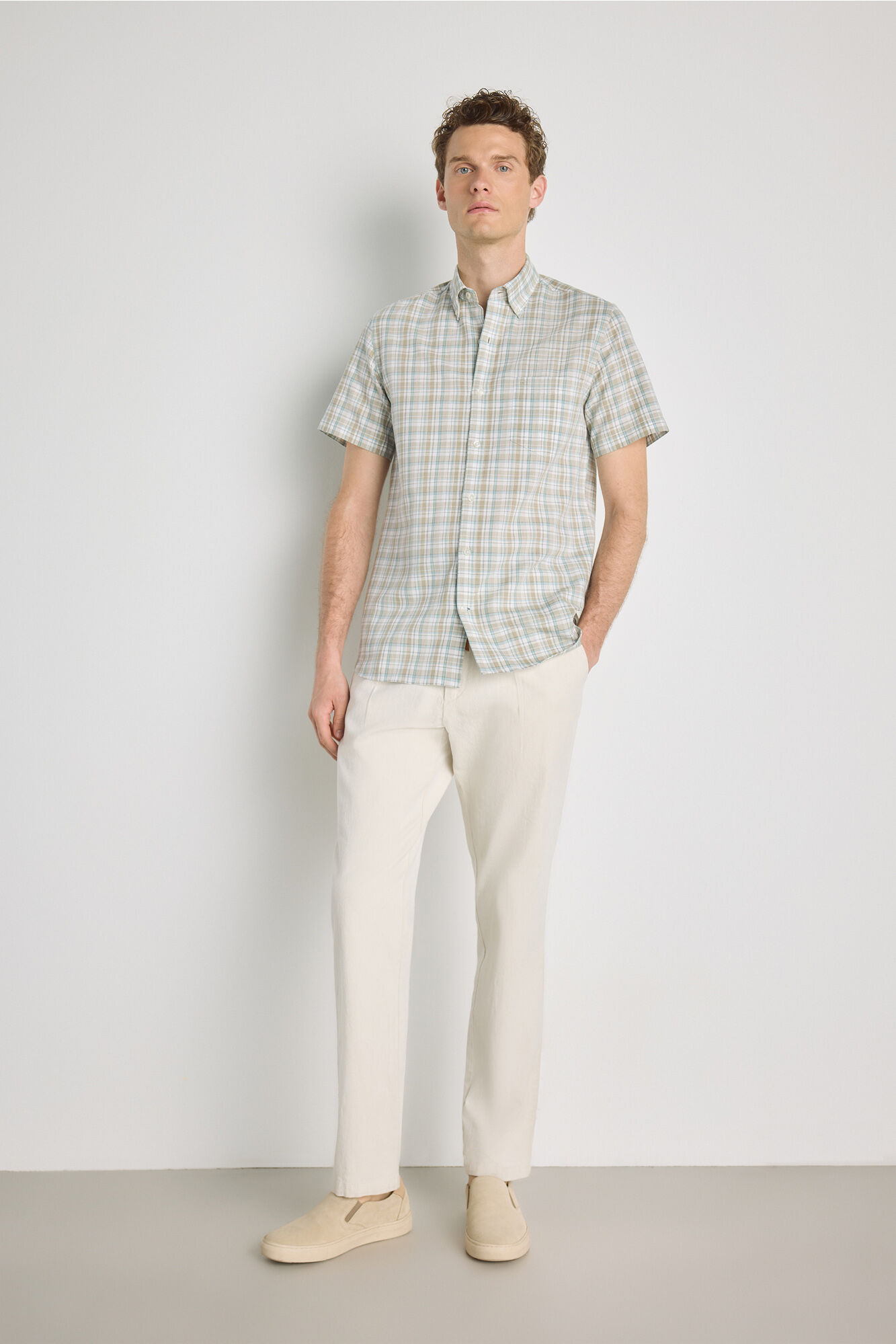 Pedro del Hierro Camisa cuadros manga corta
