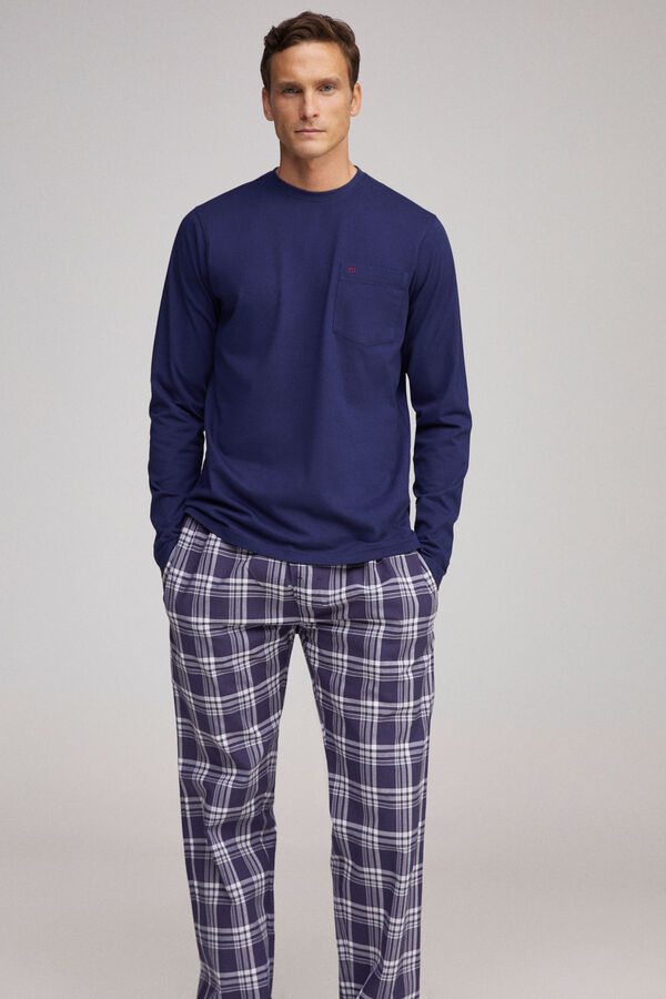 Fifty Outlet Pijama comprido algodão Azul