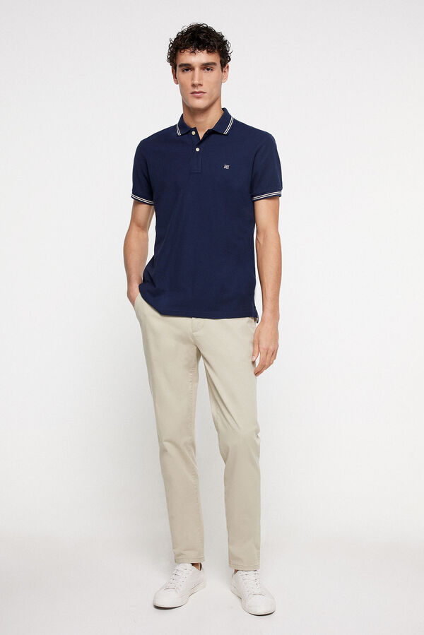 Fifty Outlet Polo PDH tipping em contraste Marinho