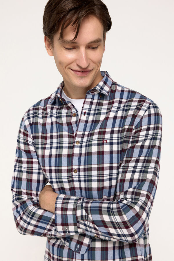 Milano Camisa Twill Xadrez Estampado verde