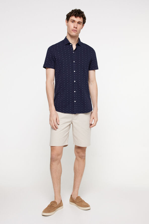 Milano Camisa Piqu&eacute; estampada Navy