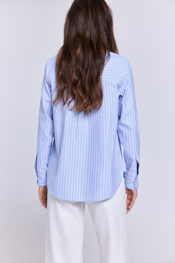 Milano Camisa oxford riscas Azul