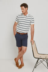 Pedro del Hierro Polo de riscas de manga curta Branco