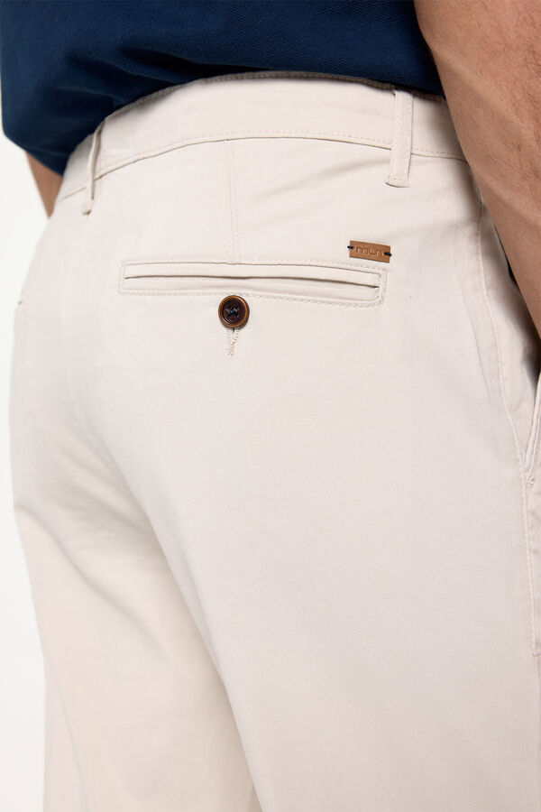 Fifty Outlet Pantalón chino slim liso Beige