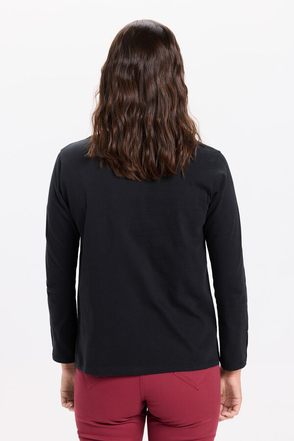 Milano T-shirt de manga com manga francesa Preto