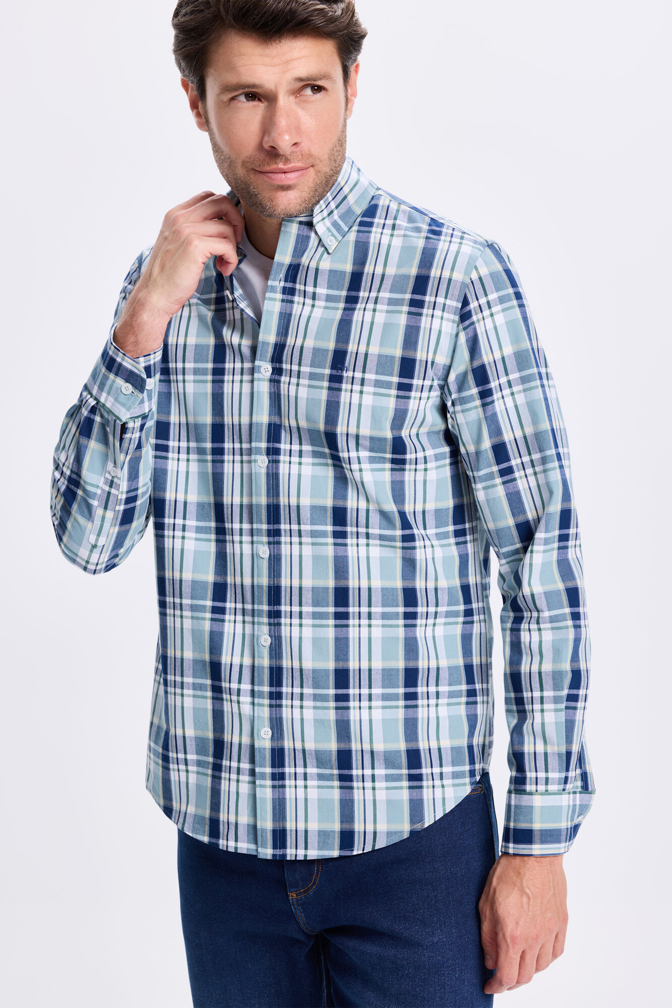 Milano Camisa Twill Cuadros