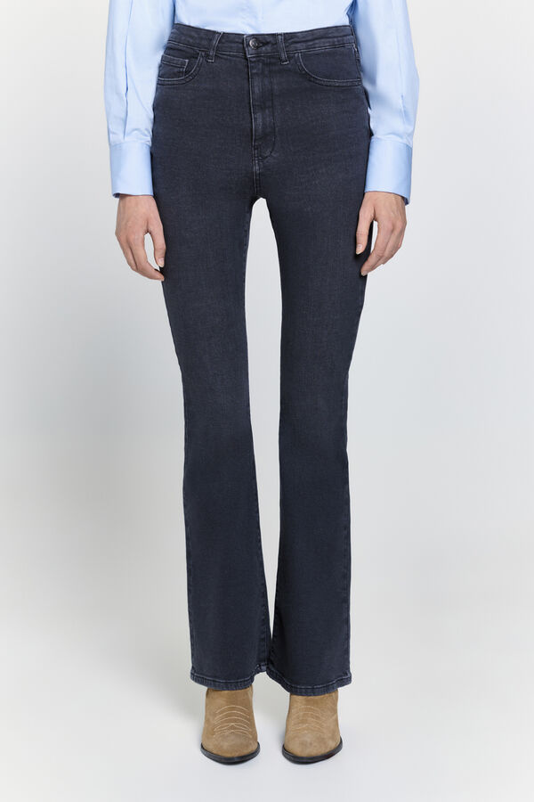 Milano Jeans flare tiro alto Gris