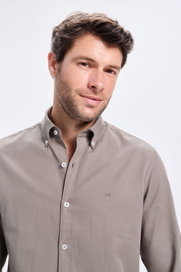 Milano Camisa Twill Lisa Cáqui médio