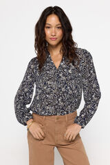 Fifty Outlet Blusa estampada plumeti Estampado azul