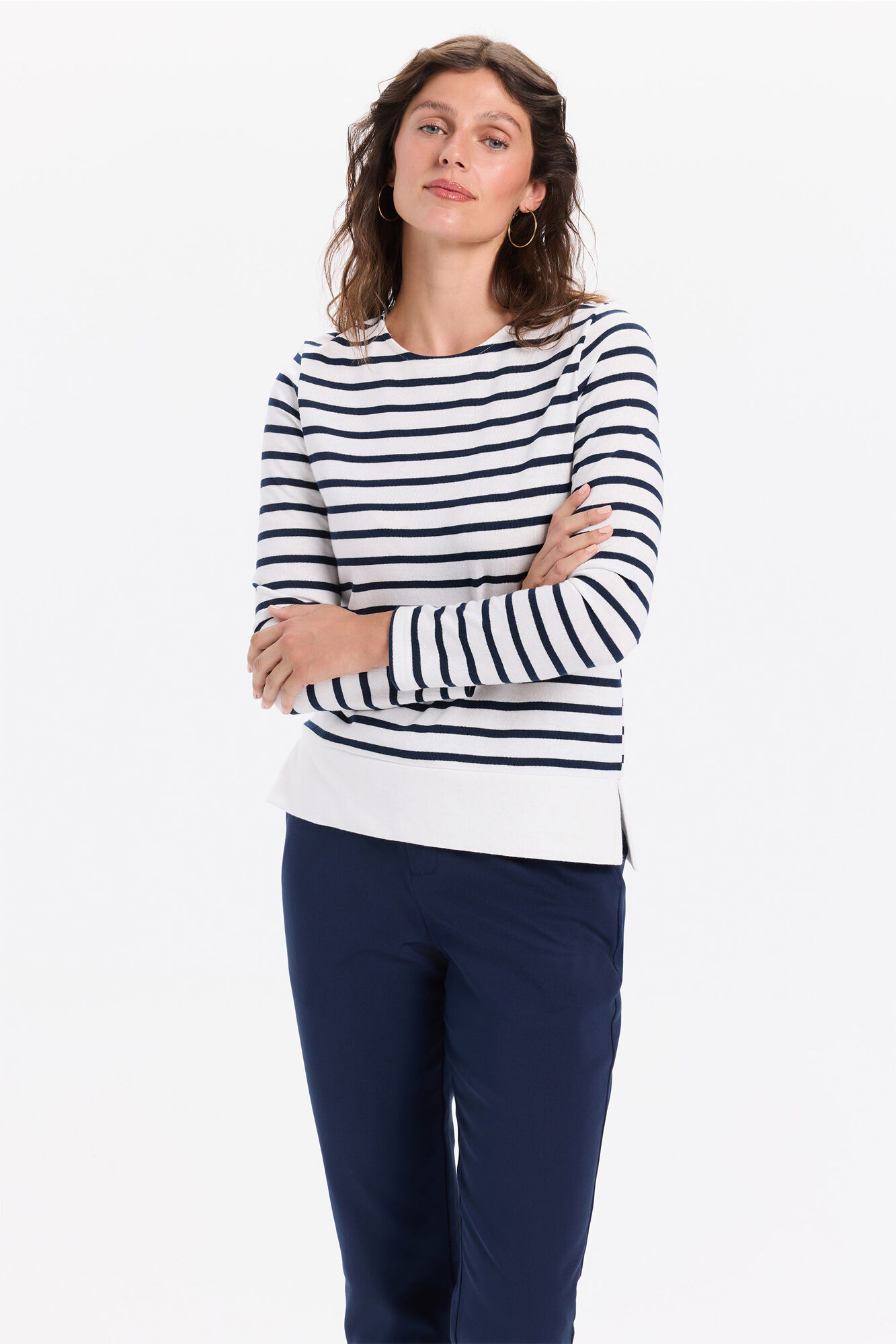 Milano Camiseta de rayas calidad heavy cotton de manga larga