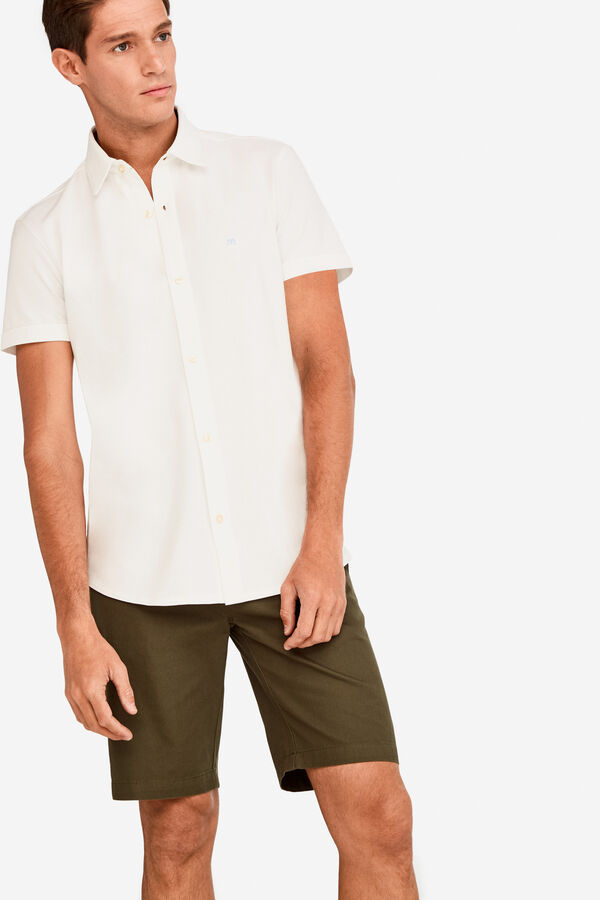 Fifty Outlet Camisa Lino Solapa Blanco