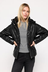 Milano Abrigo corto acolchado efecto piel Negro