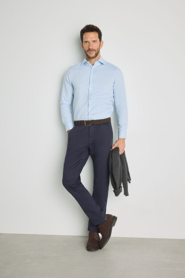 Milano Cal&ccedil;as chino slim fit Marinho