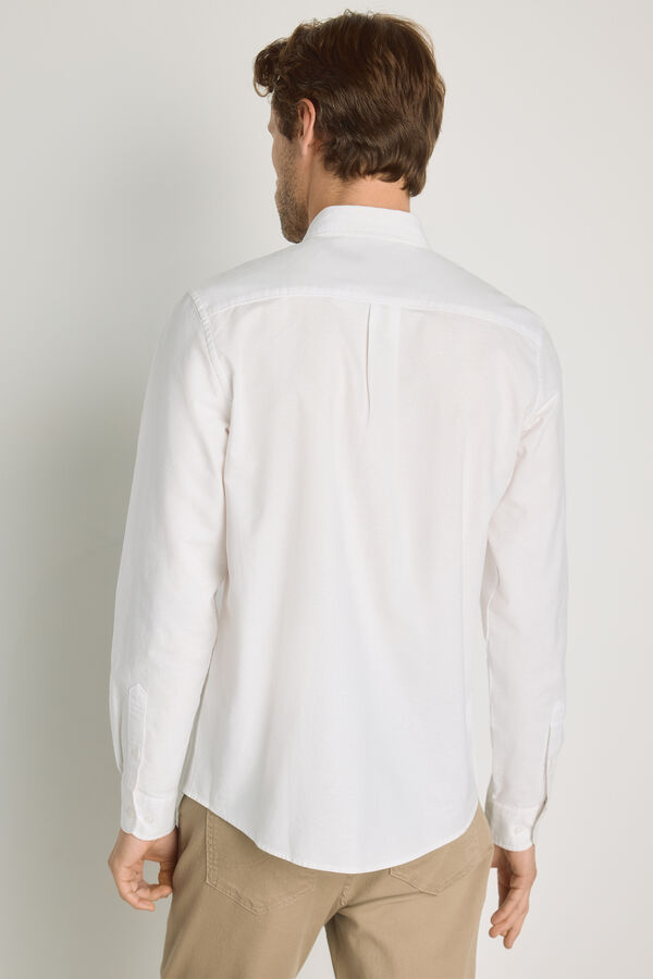 Springfield Camisa lisa manga larga Blanco