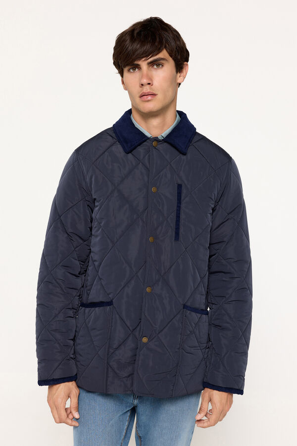 Milano Jaqueta gola veludo Marinho