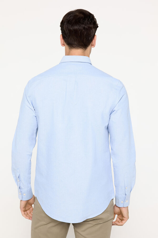 Milano Camisa Oxford bordada Azul