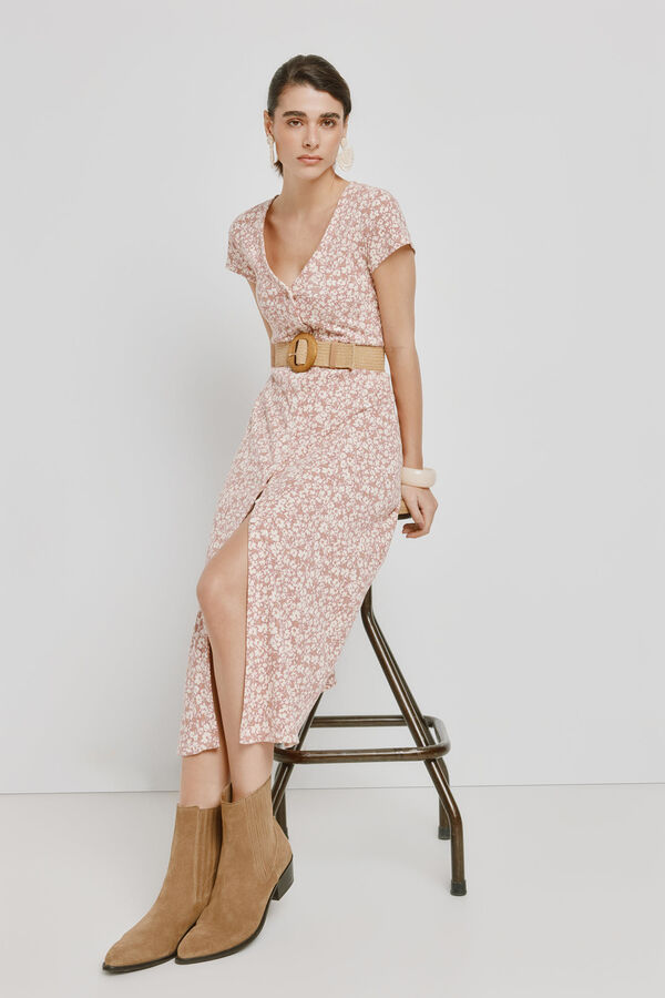 Milano Vestido escote pico Vino