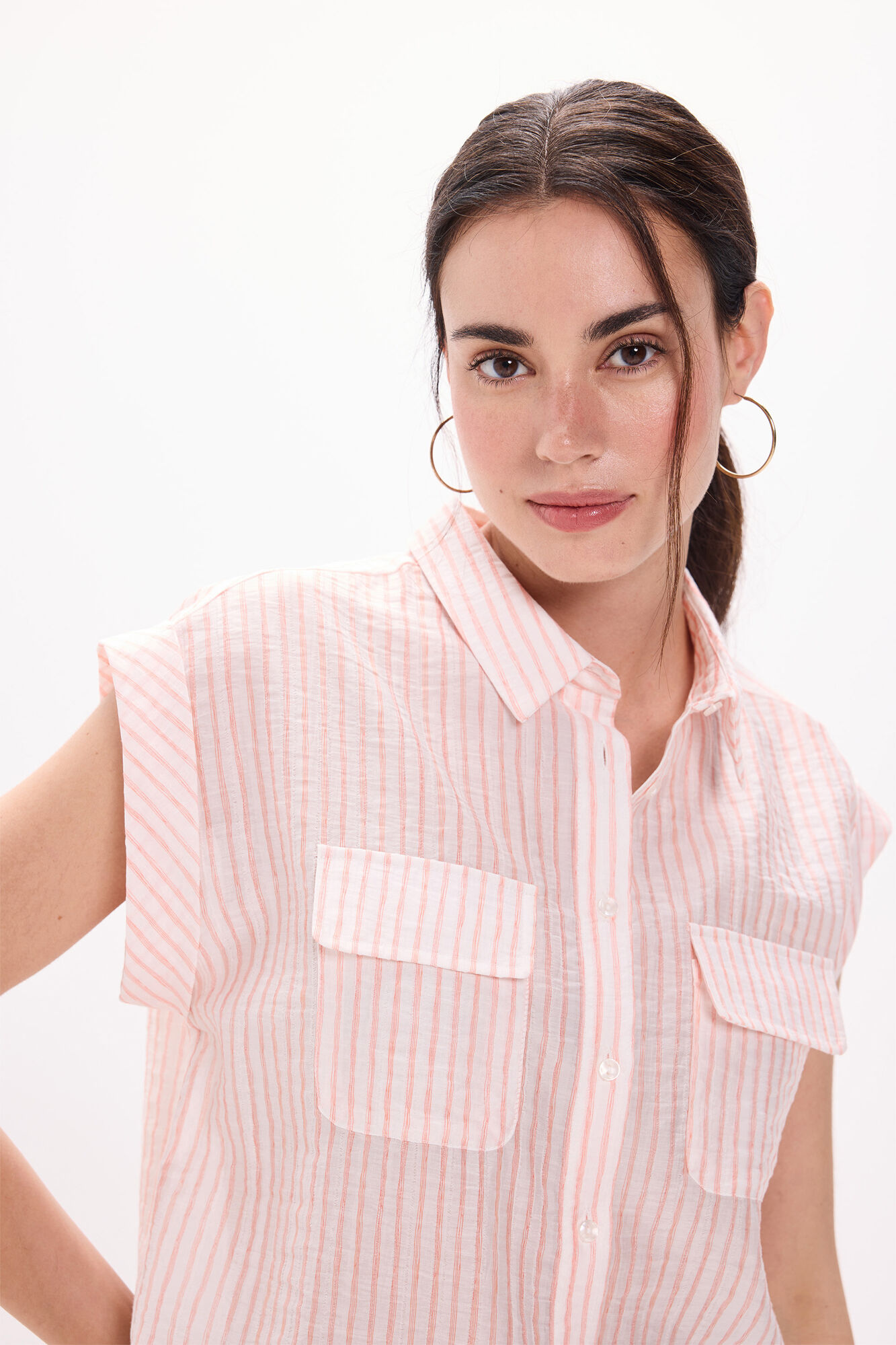 Milano Camisa fluida bolsillos